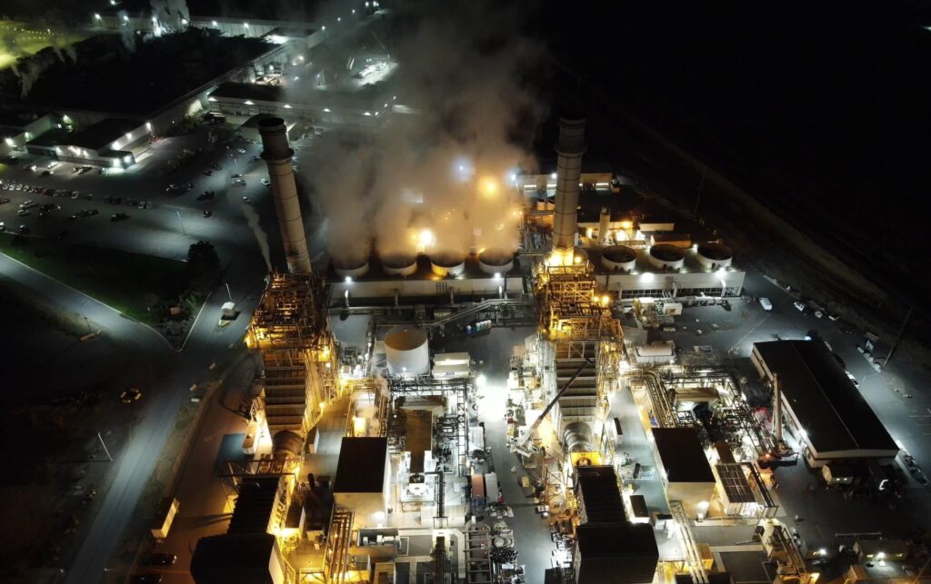 Hermiston power plant at night